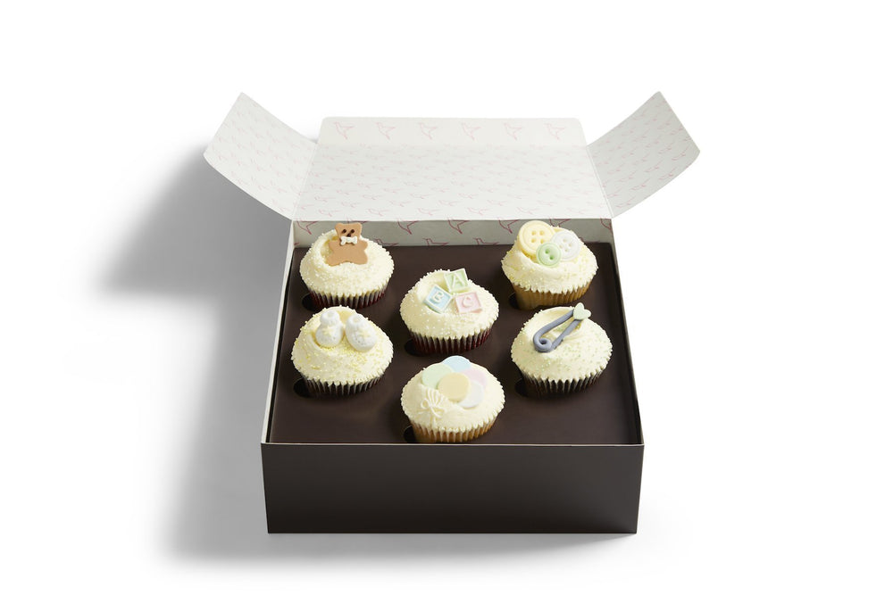 White Baby Shower Cupcake Selection Box
